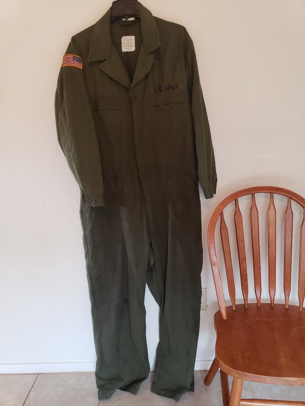 Vintage Army Issued Jumpsuit Utility Coveralls Size Men 48Reg green Full Zip